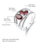 Silver Ring with Natural Garnet 1.87 ct – Oval Cut