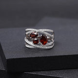 Silver Ring with Natural Garnet 1.87 ct – Oval Cut