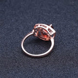 Silver Ring with Natural Garnet 2.20 ct – Drop Cut, Rose Gold Plated