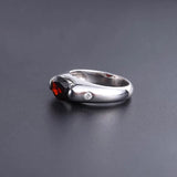 Silver Ring with Natural Garnet 2.21 ct – Oval Cut