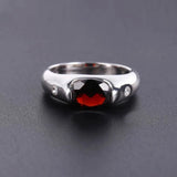 Silver Ring with Natural Garnet 2.21 ct – Oval Cut