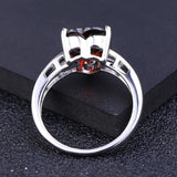 Silver Ring with Natural Garnet 2.48 ct – Heart Cut