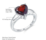 Silver Ring with Natural Garnet 2.48 ct – Heart Cut