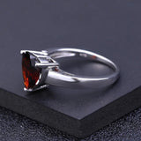 Silver Ring with Natural Garnet 2.48 ct – Heart Cut