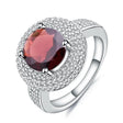 Silver Ring with Natural Garnet 3.15 ct – Round Cut