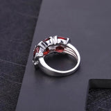 Silver Ring with Natural Garnet 6.13 ct – Oval Cut