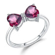 Silver Ring with Natural Rhodolite Garnet 1.56 ct – Heart Cut