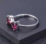 Silver Ring with Natural Rhodolite Garnet 1.56 ct – Heart Cut