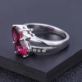 Silver Ring with Natural Rhodolite Garnet 2.94 ct – Heart Cut