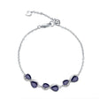 Silver Sapphire Bracelet 3.41 ct – Pear Cut, Natural Gemstones