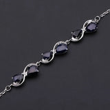 Silver Sapphire Bracelet 3.41 ct – Pear Cut, Natural Gemstones