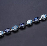 Silver Sky Blue Topaz 12.64 ct + Mystic Quartz 10.32 ct Bracelet