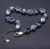 Silver Sky Blue Topaz 12.64 ct + Mystic Quartz 10.32 ct Bracelet