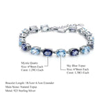 Silver Sky Blue Topaz 12.64 ct + Mystic Quartz 10.32 ct Bracelet