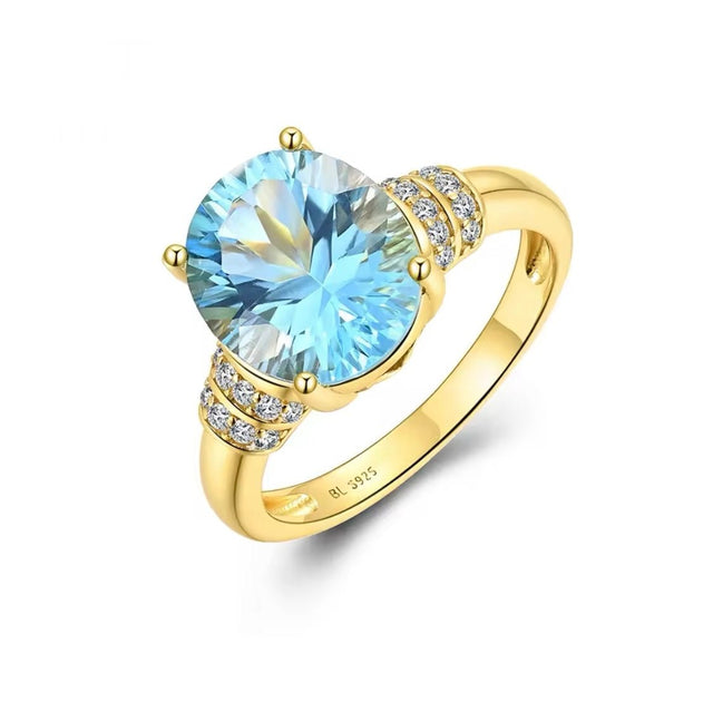 Silver Sky Blue Topaz 5.50 ct Ring