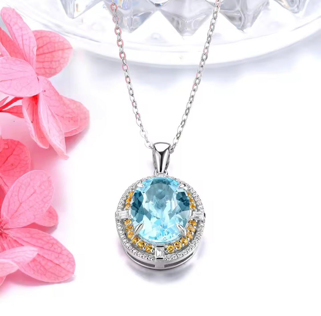 Silver Sky Blue Topaz 8.00 ct Pendant