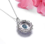 Silver Sky Blue Topaz / Amethyst 4.50 ct Pendant