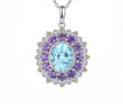 Silver Sky Blue Topaz / Amethyst 4.50 ct Pendant