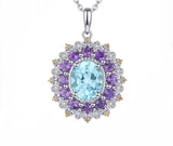 Silver Sky Blue Topaz / Amethyst 4.50 ct Pendant