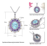 Silver Sky Blue Topaz / Amethyst 4.50 ct Pendant
