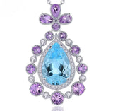 Silver Sky Blue Topaz / Amethyst 9.00 ct Pendant