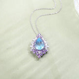 Silver Sky Blue Topaz Pendant with chain