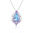 Silver Sky Blue Topaz Pendant with chain