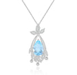 Silver Sky Blue Topaz Pendant with chain