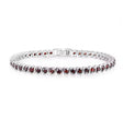 Silver Tennis Bracelet with Natural Garnet – Round Cut