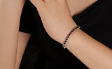 Silver Tennis Bracelet with Natural Garnet – Round Cut