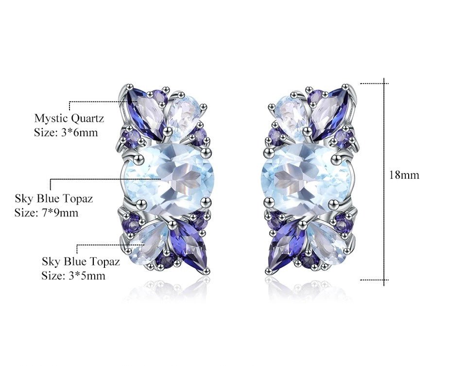 Silver Topaz / Mystic Quartz Earrings