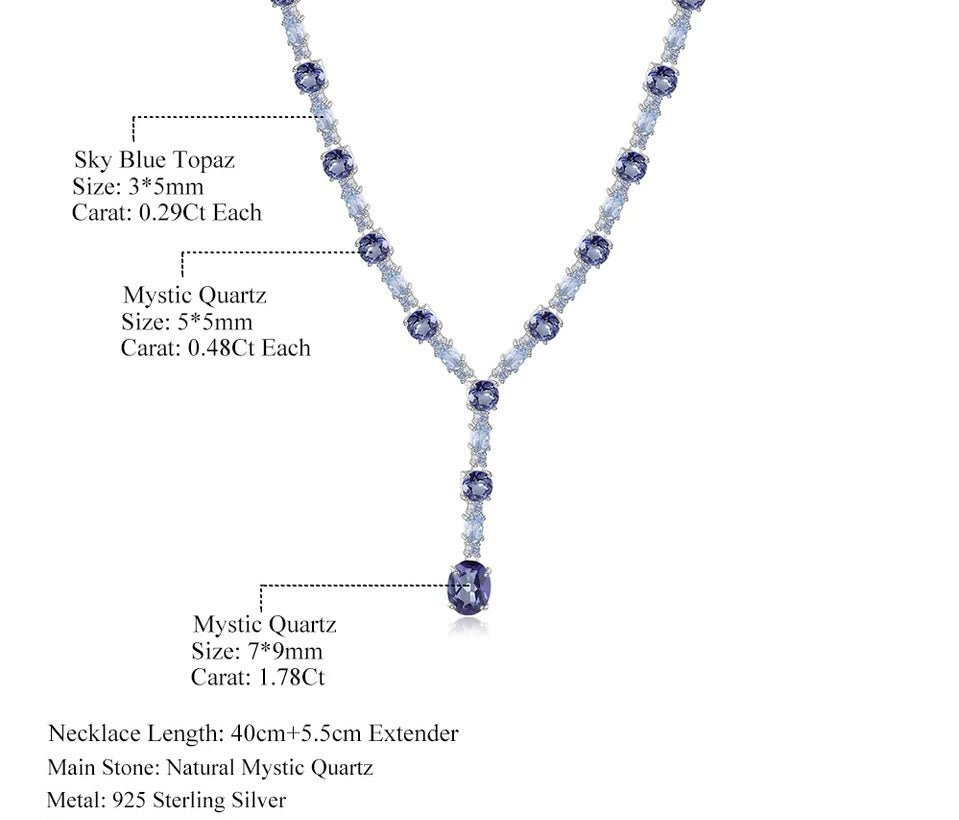 Silver Topaz / Mystic Quartz Necklace