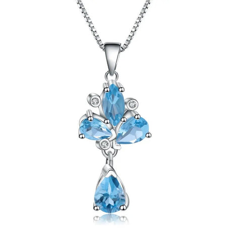 Silver Topaz Pendant – 3.34 ct Natural Blue Topaz