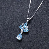 Silver Topaz Pendant – 3.34 ct Natural Blue Topaz