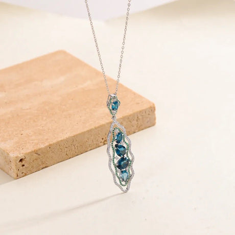 Silver Topaz Pendant Necklace