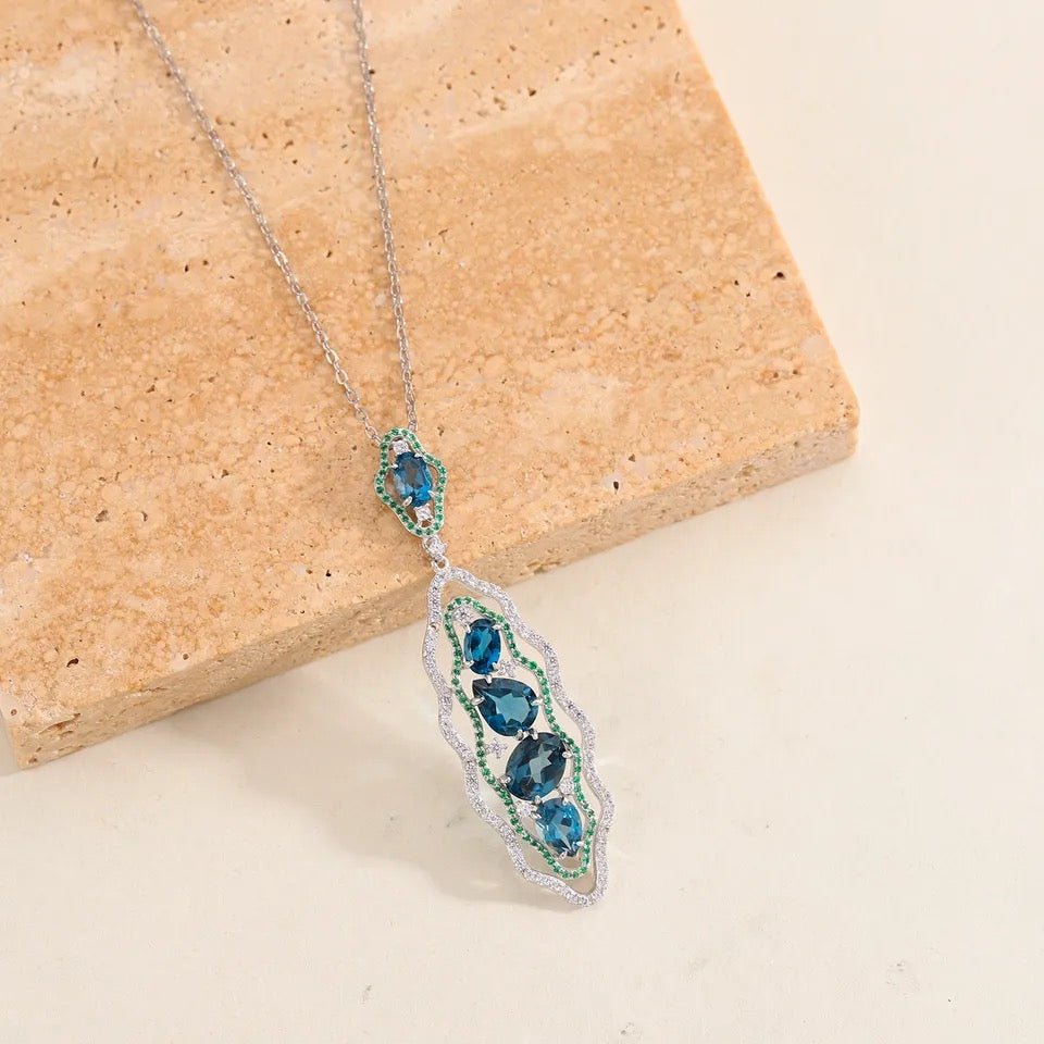 Silver Topaz Pendant Necklace