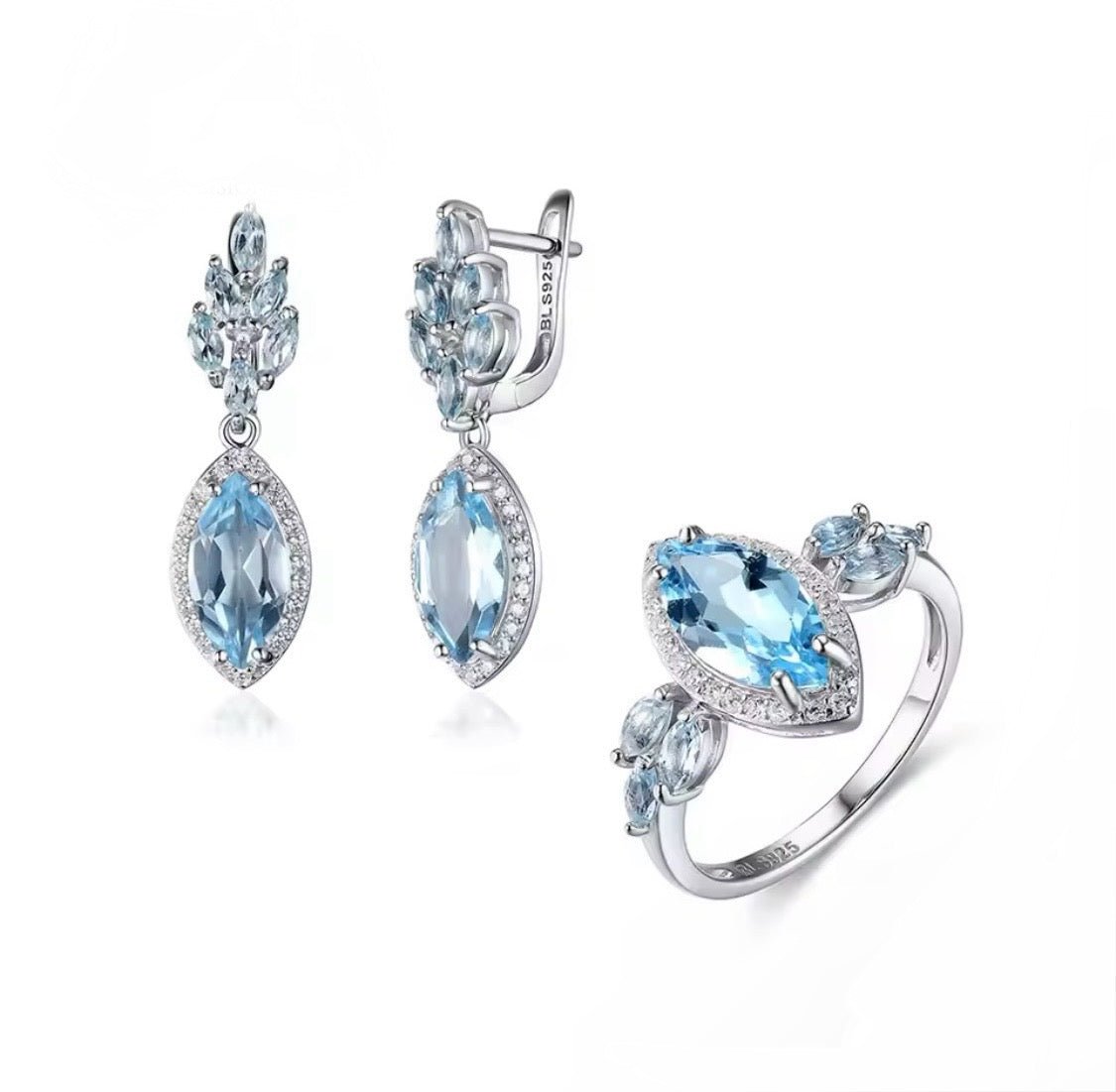 Sky Blue Topaz 9.24ct Silver Set