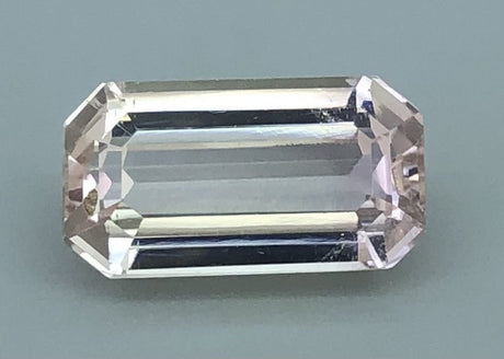 Spodumene 12.58 ct – Pinkish Light Yellow, Rectangular Cut, HGTL Certified
