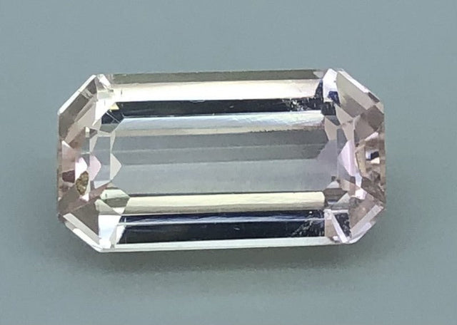 Spodumene 12.58 ct – Pinkish Light Yellow, Rectangular Cut, HGTL Certified