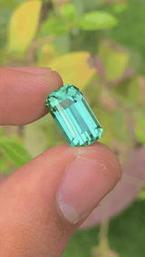 Spodumene 6.05 ct – Greenish Blue, Emerald Cut, Untreated