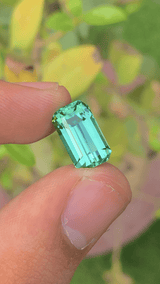 Spodumene 6.05 ct – Greenish Blue, Emerald Cut, Untreated