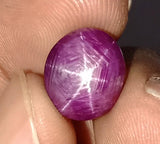 Star Ruby 13.80 ct – Purplish Red, Oval Cabochon, Untreated
