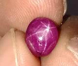 Star Ruby 5.20 ct – Purplish Red, Oval Cabochon, Untreated