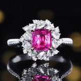 Unheated Pink Sapphire Ring 1.50 ct – 18K White Gold with Diamonds
