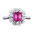 Unheated Pink Sapphire Ring 1.50 ct – 18K White Gold with Diamonds