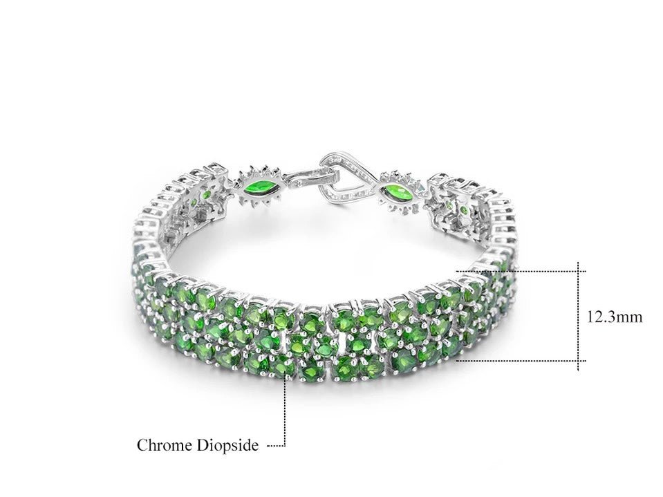 Unisex Silver Peridot Bracelet 8.16 ct – Oval Cut