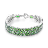 Unisex Silver Peridot Bracelet 8.16 ct – Oval Cut
