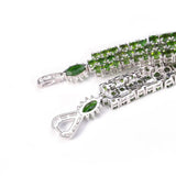 Unisex Silver Peridot Bracelet 8.16 ct – Oval Cut