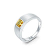 Unisex Silver Ring with Natural Citrine 0.67 ct – Square Cut