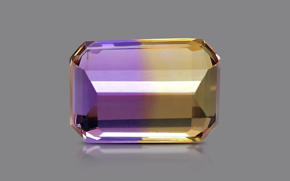 Natural ametrine, violet/yellow, emerald cut, 8.75 ct, loose gemstone, view 3.